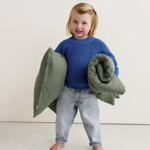 oreiller et plaid en lange de coton personnalisable