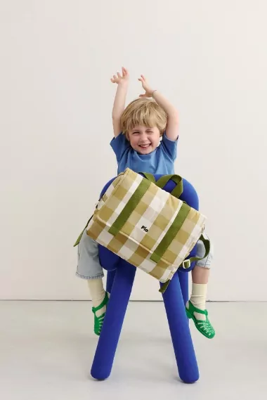 cartables maternelle enfant personnalisable à carreaux