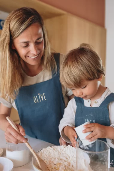 tablier de cuisine adulte en lin personnalisé