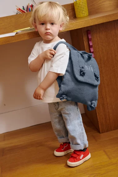 Petit sac à dos enfant en lin personnalisable