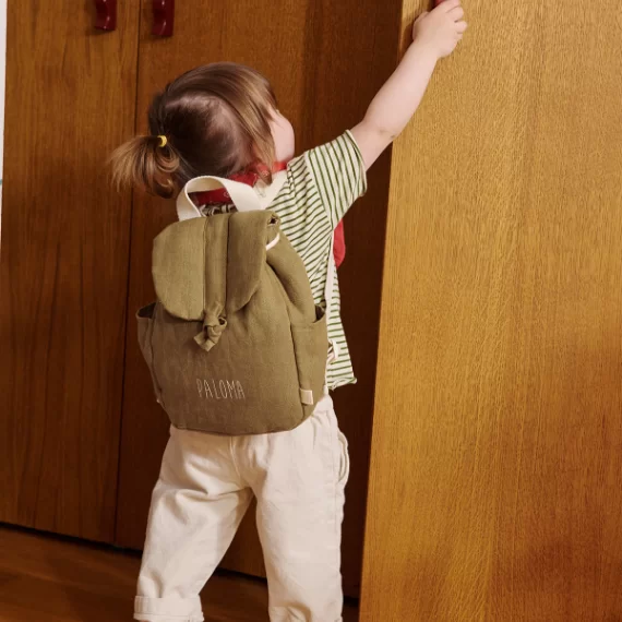 petit sac à dos enfant en lin personnalisable