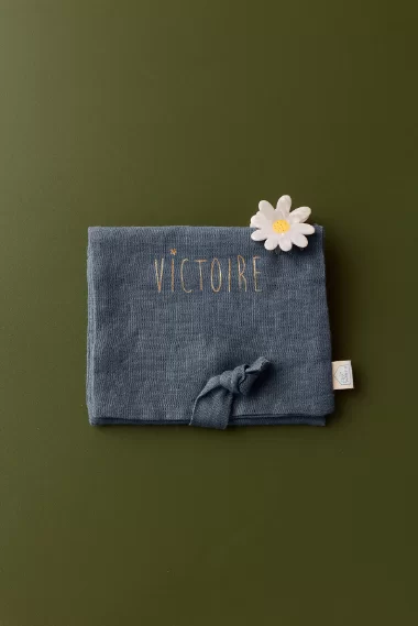 joli porte-barrettes en lin personnalisable
