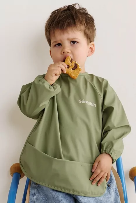 bavoir enduit à manches personnalisé bébé