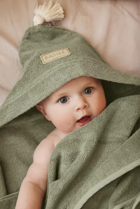 cape de bain en éponge personnalisée bébé
