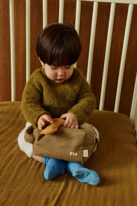 trousse de toilette en lin personnalisée