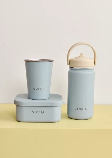 kit enfant en inox personnalisable - gourde gobelet et boîte à goûter