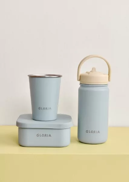 kit enfant en inox personnalisable - gourde gobelet et boîte à goûter