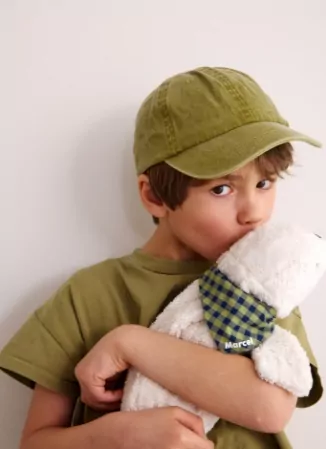foulard vichy vert et bleu marine pour enfant doudou petit picotin