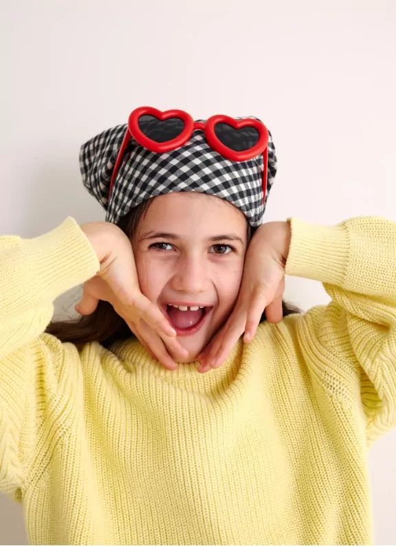 foulard vichy noir et écru enfant