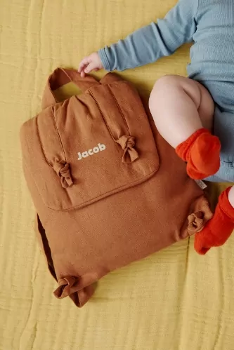 sac à dos en lin personnalisé pour bébé