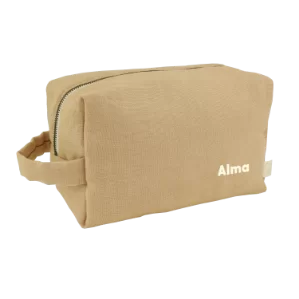 grande trousse de toilette en lin personnalisée