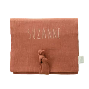 joli porte-barrettes en lin personnalisable
