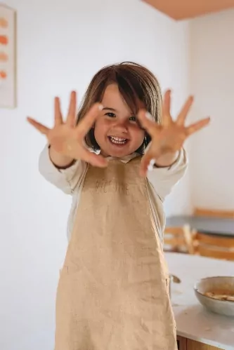 tablier enfant en lin personnalisable