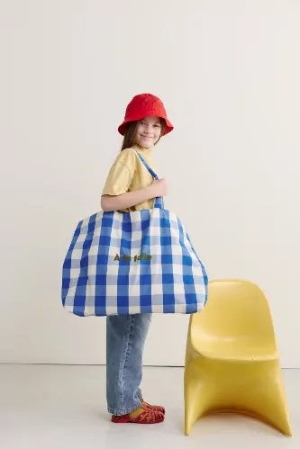 grand sac cabas personnalisable à carreaux