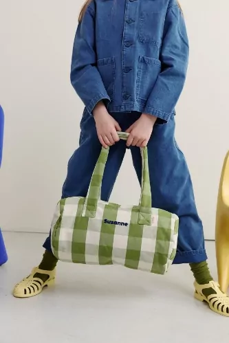 sac bowling en coton personnalisable à carreaux