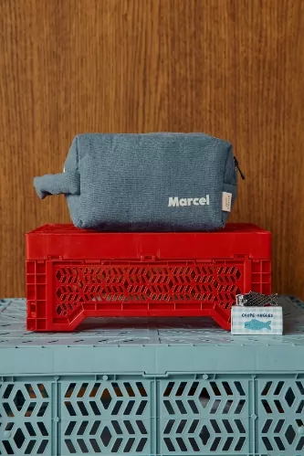 petite trousse de toilette en lin personnalisée