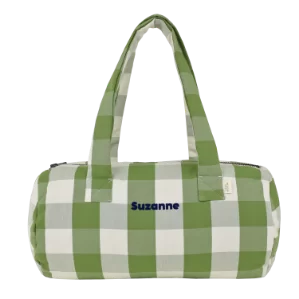 sac bowling en coton personnalisable à carreaux