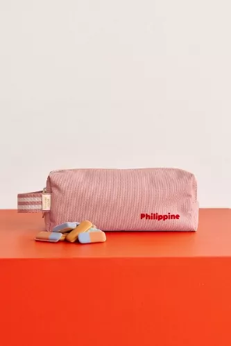 jolie trousse d'école unie avec zip personnalisable