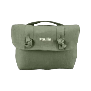 trousse de toilette personnalisée en lin avec noeuds