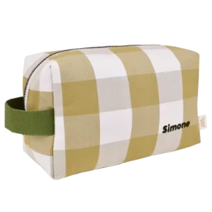 grande trousse de toilette personnalisable à carreaux