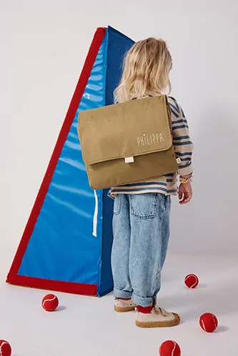 sac cartable maternelle enfant personnalisable avec sangles rayées