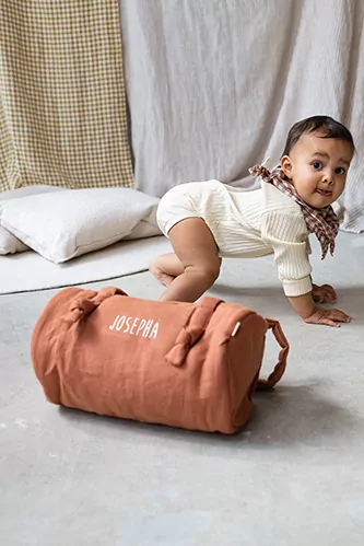 sac bowling en lin personnalisé bébé