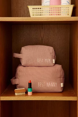 trousse de toilette personnalisée en lin pour enfant
