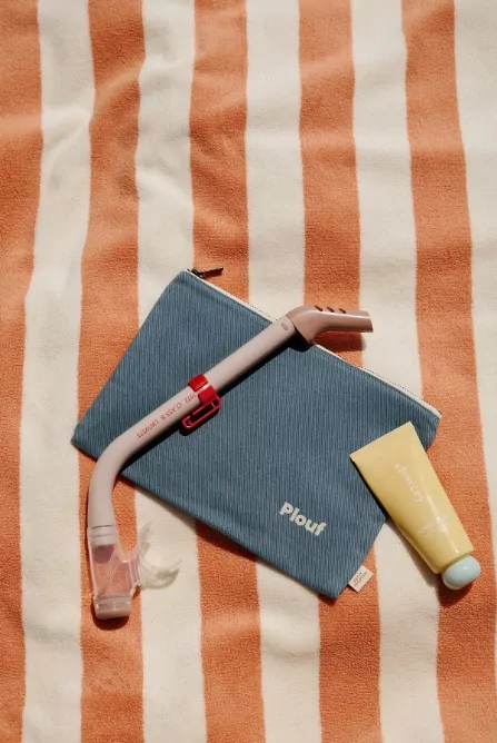 grande pochette avec zip unie à personnaliser