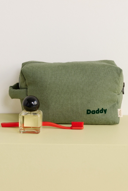 grande trousse de toilette en lin personnalisable