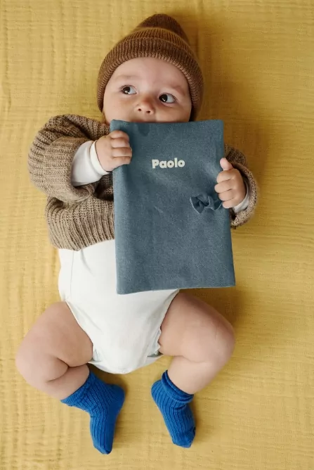 protège-carnet de santé en lin personnalisé
