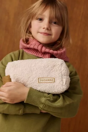 trousse de toilette personnalisée en lin pour enfant