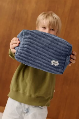 trousse de toilette personnalisée en lin pour enfant