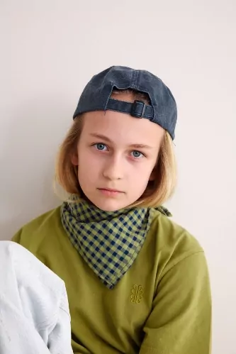 foulard en coton vichy pour enfant bébé adulte