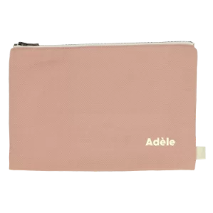 grande pochette avec zip en coton personnalisable