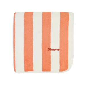 serviette de bain plage rayée enfant personnalisable