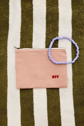 petite pochette avec zip en coton personnalisable