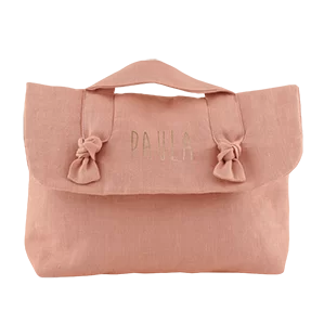 trousse de toilette personnalisée en lin pour enfant