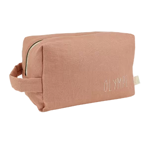 trousse de toilette personnalisée en lin pour enfant