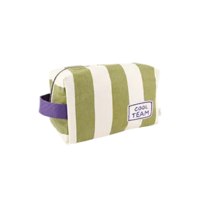 petite trousse de toilette personnalisée rayée pour bébé