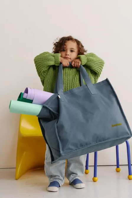 grand cabas en coton personnalisé enfant parent
