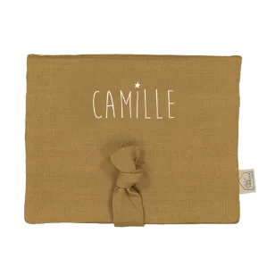 joli porte-barrettes en lin personnalisable
