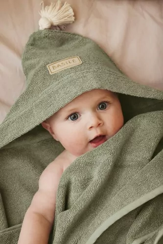 cape de bain en éponge personnalisée bébé