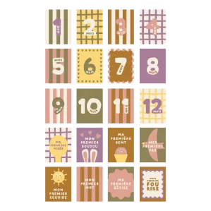 cartes étapes bébé cadeau naissance