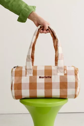 sac bowling en coton personnalisable à carreaux