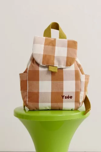 sac à dos enfant en coton personnalisable à carreaux