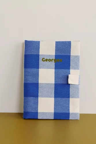protège carnet de santé bébé personnalisable à carreaux