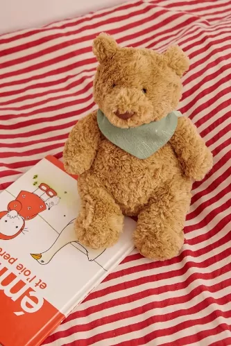 doudou ours tout doux avec foulard personnalisé