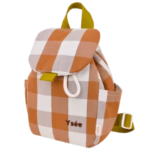 sac à dos enfant en coton à carreaux personnalisable