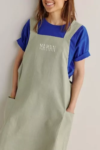 tablier de cuisine en lin personnalisé adulte