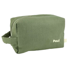 trousse de toilette en lin à personnaliser